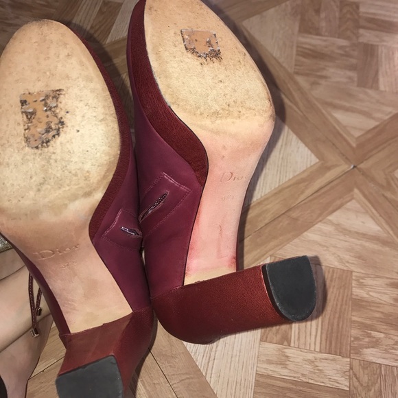 Authentic Christian Dior Burgundy leather booties - Picture 4 of 8